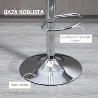 HOMCOM Set 2 Scaune de Bar cu Înălțime Reglabilă, Șezut Rotativ și Suport pentru Picioare, 39x39x67-87 cm, Transparent(m-6)