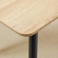 HOMCOM Mesa de comedor rectangular para 4 personas con tablero de efecto madera y 4 patas de acero 140x80x76 cm Negro(m-4)