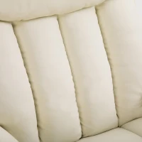 HOMCOM Relaxsessel Elektrisch Fernsehsessel mit Aufstehhilfe, Liegefunktion, TV Sessel mit Fußteil, Seitentasche, Fernbedienung, für Wohnzimmer, bis 150 kg, Kunstleder, Beige(m-10)