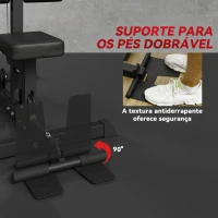 SPORTNOW Máquina de Musculação Estação de Treino com Assento Ajustável para Treino Carga Máxima 100 kg 140x108x197 cm Preto(m-7)