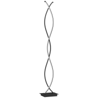HOMCOM Lámpara de pie para salón, lámpara de salón con 3 niveles de brillo ajustables de doble espiral con interruptor de pie, Negro