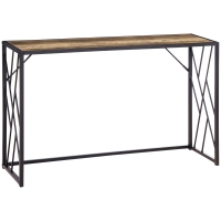 HOMCOM Consola, Mesa de entrada, Diseño industrial, Estructura metálica estable, 120x35x75 cm