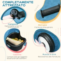 AIYAPLAY Triciclo per Bambini da 2-5 Anni con Seduta Regolabile e Campanello, 70.5x50x58cm, Rosa(m-6)