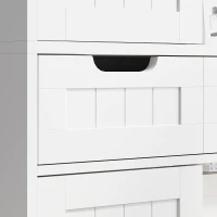 HOMCOM Mueble de baño con cajón, armario con puertas, estante ajustable, 60x30x160 cm, blanco(m-5)