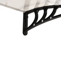 Outsunny Toldo de Puerta 75x100 cm Toldo en Voladizo Cubierta Policarbonato Blanco(m-4)