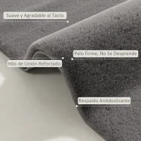 HOMCOM Alfombra Salón 160x230 cm Lavable en Lavadora Pelo Largo Estilo Moderno Tapete para Sala de Estar Dormitorio Gris Claro(m-4)
