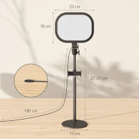 HOMCOM Lámpara de escritorio LED regulable 5 modos de color 10 niveles de luminosidad puerto USB temporizador soporte para teléfono(m-3)