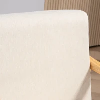HOMCOM Mecedora de asiento acolchado con patas de madera - dim, 66x92x78 cm, Beige(m-5)