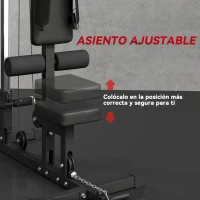 SPORTNOW Barra de Dominadas Suelo con Pedales y Asiento Ajustable para Fitness Entrenamiento Carga 110 kg 140x108x197 cm Negro(m-6)