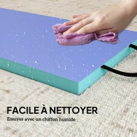 SPORTNOW Tapis de gymnastique pliable portable, tapis de sport épais en 4 parties avec poignées, 180 x 60 x 5 cm, vert et violet(m-6)