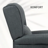 HOMCOM Fotel masujący z funkcją ogrzewania, 2 obszary masażu, funkcja leżenia, do 150 kg, Ciemnoszary(m-7)