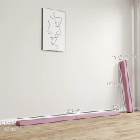 SPORTNOW Barra de Equilibrio 2,4 m, plegable, suelo antideslizante, para más de 3 años, hasta 80 kg, Rosa(m-3)