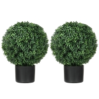 HOMCOM Planta artificial de boj en forma de bola, 52x40 cm, Verde