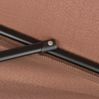 Outsunny Demi parasol - parasol de balcón 5 varillas de metal 2,3x1,3x2,49 m poliéster alta densidad chocolate(m-4)