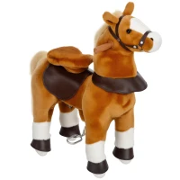 AIYAPLAY Caballo de montar para niños caballo a rodillos asiento elevado para niños 3-5 años carga 60 kg 70x28x70 cm Marrón(m-6)