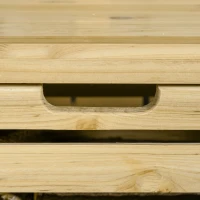 Outsunny Caja de Almacenamiento con Enrejado, 4 Estantes Colgantes, Puerta Magnética, Madera Maciza, Natural, 80x45x160 cm(m-4)