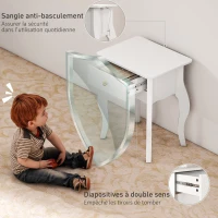 HOMCOM Lot de 2 tables d'appoint, bout de canapé avec pieds courbés, table basse pour salon, chambre, 45 x 35 x 55 cm, blanc(m-6)