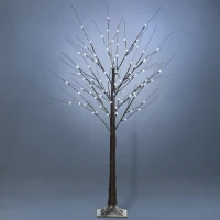 HOMCOM Árbol luminoso LED - decoración luminosa Blanco cálido - 96 LEDs - uso interior - 150 cm - decoración de navidad habitación(m-6)