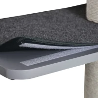 PawHut Árbol Rascador de Pared para Gatos - Juguete de Escalada para Gatos - Rascador en Gris Claro + Beige 66x28x137 cm(m-4)