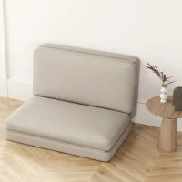 HOMCOM Sofá de Suelo plegable 2-en-1, colchón de invitados, divisible, 120 cm de ancho, Beige(m-5)