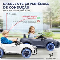 HOMCOM Carro Elétrico AUDI RS E-Tron GT 12V com 2 Motores Faróis LED Buzina Música USB 3-5km/h 103x58x41 cm Cinzento(m-7)