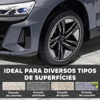 HOMCOM Carro Elétrico AUDI RS E-Tron GT 12V com 2 Motores Faróis LED Buzina Música USB 3-5km/h 103x58x41 cm Cinzento(m-9)