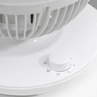 HOMCOM Ventilador de mesa potente 45W, 3 velocidades, oscilante a 70° multidireccional, inclinación a 90°, blanco(m-4)