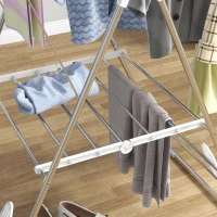 HOMCOM Secador de Ropa en Pie Plegable Tendedero 2 Niveles Ajustables 148x60,5x98 cm(m-5)