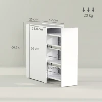 HOMCOM Armario de Baño Estrecho, Armario de Suelo con Cajón Profundo, Armario de Baño Independiente, Tablero de Partículas, Blanco(m-3)