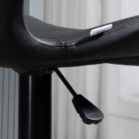 HOMCOM Taburete de bar, juego de 2, ajustable en altura 48,5x55,5x90-110 cm, de cuero sintético y acero, Negro(m-5)