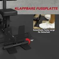 SPORTNOW Kraftstation für Zuhause, Ruderzüge, ohne Gewichte, Fitnessgerät für Zuhause, Stahl, Kunstleder, Schwarz(m-7)