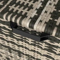 Outsunny Caja de Jardín de Resina Trenzada Caja de Almacenamiento Exterior 350 L a 2 Niveles Resorte de Gas 118x57x69 cm Gris Mezclado(m-5)
