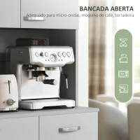 HOMCOM Armário de Cozinha Aparador de Sala de Jantar com 1 Gaveta 6 Portas e Prateleiras Ajustáveis Estilo Moderno 101x39x180 cm Cinza(m-6)