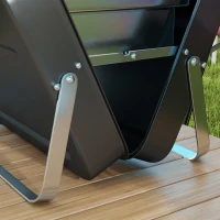 Outsunny Mini barbacoa de carbón BBQ portátil con carcasa de maleta barbacoa de mesa plegable para jardín, camping, picnic Negro(m-4)