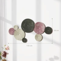 HOMCOM Wanddecoratieset in schijfontwerp, 8 metalen schijven, veelzijdig, Meer-kleurig(m-3)