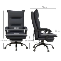 Vinsetto Silla de Oficina con Función de Masaje y Calor, Reposapiés, hasta 120 kg, Gris Oscuro(m-3)