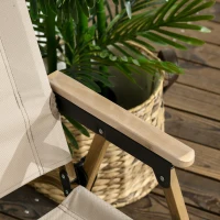 Outsunny Silla de camping silla de pesca plegable con apoyabrazos tela Oxford y estructura de acero 54x59x78 cm Caqui(m-4)