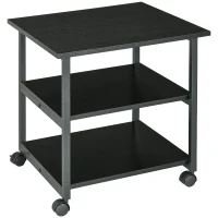 HOMCOM Soporte de impresora carrito de almacenamiento 3 niveles estantes móvil sobre ruedas 50x50x52,5 cm(m-7)