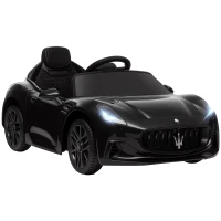 AIYAPLAY Coche eléctrico para niños con licencia Maserati Gran Turismo Folgore, 12V con control remoto, de 3 a 5 años, Negro(m-6)