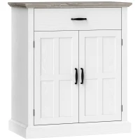 HOMCOM Buffet de salón estilo moderno con armario de 2 puertas, cajón y estante ajustable, 75,2x40x91,5 cm, blanco(m-1)