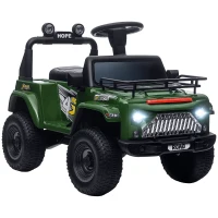 HOMCOM Coche 4x4 eléctrico para niños con maletero velocidad 3 km/h luces claxon música 3-5 años(m-6)