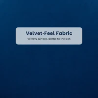 HOMCOM Set of Two Velvet-Feel Lotus Bar Stools - Dark Blue(m-5)