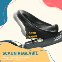 AIYAPLAY Tricicletă pentru Copii cu Scaun Reglabil, Bicicletă pentru Copii cu Coș și Clopoțel, 70.5x53x58 cm, Negru(m-5)
