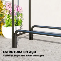 Outsunny Suporte para Lenha com Cobertura Ajustável para Interior e Exterior Carga 200 kg 200x36x99 cm Verde Escuro e Preto(m-6)