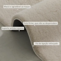 HOMCOM Tapete para Sala de Estar 230x160 cm Tapete Lavável à Máquina Pelo Longo Macio Estilo Moderno Creme(m-4)