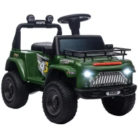 HOMCOM Coche 4x4 eléctrico para niños con maletero velocidad 3 km/h luces claxon música 3-5 años(m-1)