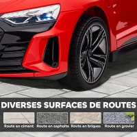 HOMCOM Voiture électrique enfant 12 V - véhicule électrique avec télécommande parentale fournie - V. Max. 5 Km/h - effets sonores, lumineux - Audi RS E-tron GT rouge(m-9)
