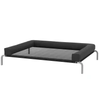 PawHut Cama elevada para perros refrescante, cama de campamento para perros interior exterior portátil, 130x90x30 cm, Negro(m-7)