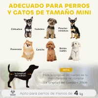 PawHut Cama para Perros Miniaturas con Cojín Lavable y Marco de Madera y Alfombrillas Antideslizantes Ø40,5x33 cm Gris(m-4)