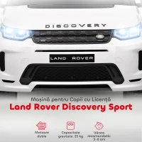 AIYAPLAY Mașină Electrică pentru Copii 3-6 Ani cu Telecomandă, Centură, Muzică, Claxon și Faruri, 106x65.5x51 cm, Alb(m-4)